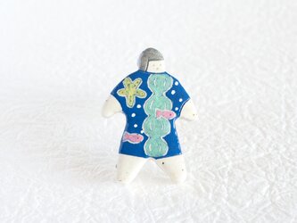 オヨヨちゃんブローチ（海とさかなの夢）【受注制作】の画像