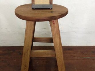数量限定　BB-C　ベンチ　ラフな作りが魅力の屋台の椅子　スツール　木製 椅子　ウッドチェアー フラワースタンド / 丸の画像