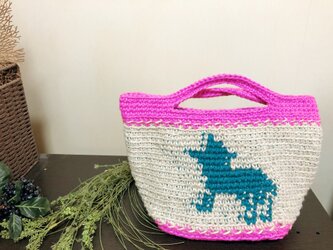 かごトートバッグ【M】オオカミの画像