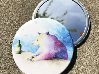 手鏡 ポーチ付き【ひぐま】の画像