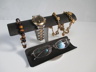 新作　R（アール）バー（ゆるやかにカーブ）腕時計、眼鏡スタンド　ブラック　190619の画像