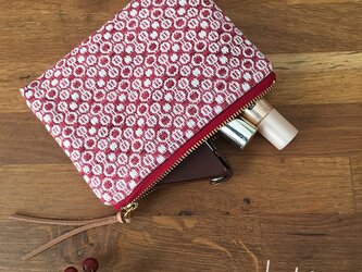 pouch[手織りミニポーチ]レッドの画像