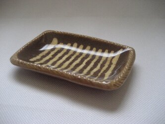 スリップウェア 長角小皿の画像