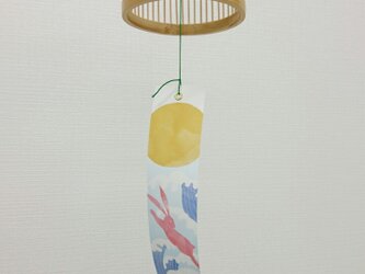「風鈴」駿河竹千筋細工南部鉄器・筒型　白　の画像
