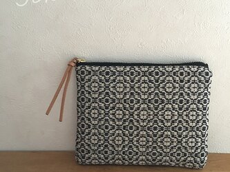 pouch[手織り小さめポーチ]フラワーブラックの画像