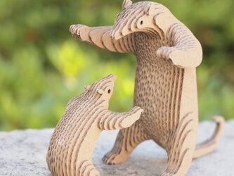 【工作キット】段々動物園-ミナミコアリクイの親子の画像