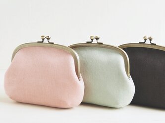 くすみカラー17色から選べる■フレンチコーデュロイのがま口ポーチ (石目模様の口金) ■ sable (fcdr)