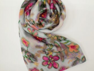 nenari コットンさてんストール  花音　ピンク NS-CS0098PIの画像