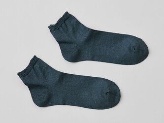 【再入荷】リネンアンクルソックス（ダークグリーン）メンズの画像