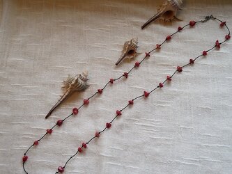赤い山珊瑚のセミロングネックレス(送料無料)の画像