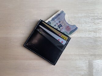 【選べる革とステッチ】紙幣も入るカードケース　ミニマル財布【名入れ無料の画像