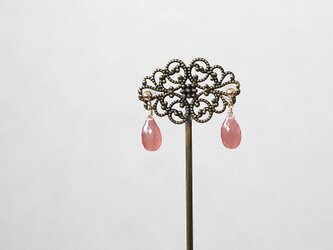 No. 852 ロードクロサイト（インカローズ）のピアスの画像