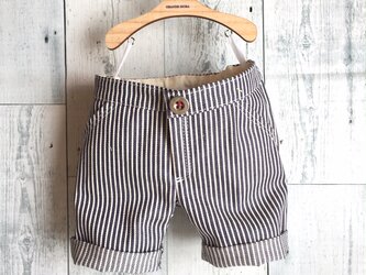 ダッフィーサイズのお洋服　ヒッコリーストライプパンツの画像