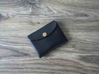 イタリア製牛革のコンパクト財布　S ／ ブラック※受注製作の画像
