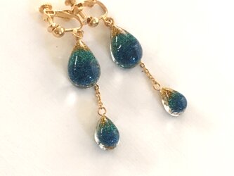 オーロラドロップ２連ドロップ・ピアス&イヤリングの画像