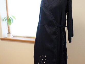 藍染　カシュクールワンピース　きらきら星の画像
