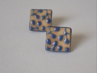 陶器のピアス   『青の葉』の画像