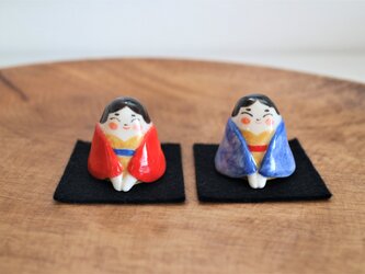 小さなお多福さん ( 赤・青 )の画像