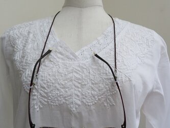 ラピスラズリとビーズの眼鏡ストラップ(送料無料)の画像