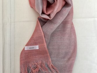 国産シルク100％手描き染めストール pink&glayの画像