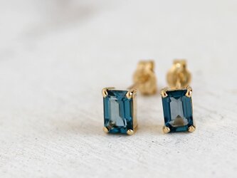 K18 オクタゴン ロンドンブルートパーズピアス