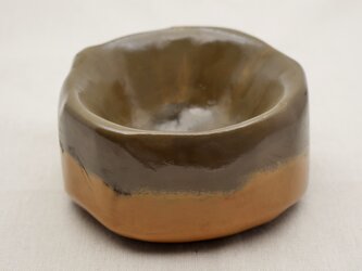 手彫茶椀　灰色漆白茶漆の画像