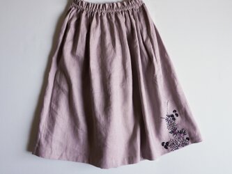 リネン・ギャザースカート　くすみピンク　＜海中植物＞の画像
