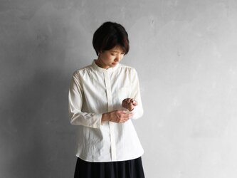 綿ウールタイプライタークロスシャツブラウスsize2（きなり）【レディス】の画像