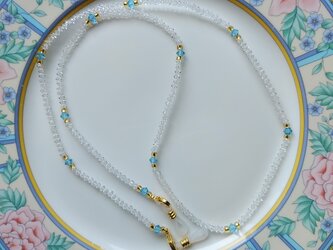 クリスタルの帽子留め＆眼鏡ストラップ＆マスクストラップの画像