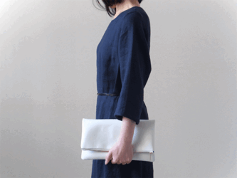 大人のシックな装いに - Clutch Bag - 白 - ：カレン クオイルの画像