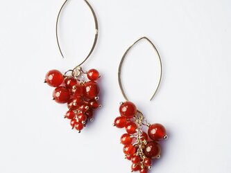 レッドアゲートによる赤スグリの房ピアス　～Red currantの画像