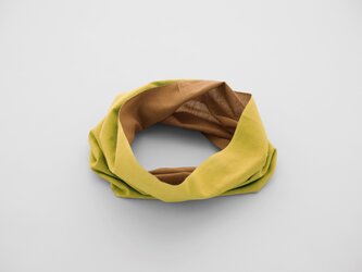 てぬぐい Oo[ワオ] Mustard × Brown 【Sサイズ】の画像