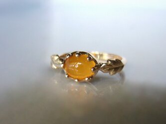 メキシコオパールとミルククラウンの指輪(K10)