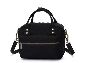 【0016黒】オシャレ　ボストンバッグ　しっかり　キャンバス　帆布　可愛いショルダーバッグ　ファスナー付きトートバッグの画像