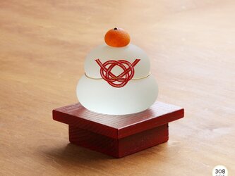 しっとりガラスの鏡餅　赤