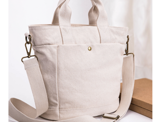 【0031】上品２Way トートバッグ　ポケットたくさん 　キャンバス　帆布バッグ　チャック付きトートバッグ　旅行バッグの画像