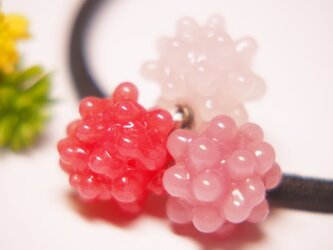 こんぺいとうのヘアゴム　ピンク系の画像