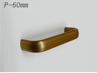 P-60㎜ 真鍮無垢 アンティーク Ellipse取っ手 ピッチ60㎜ / 引き出し 収納 取手 把手 家具 素地 通販の画像