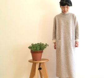 リバーシブル ウールニット長袖ワンピース ... 3の画像
