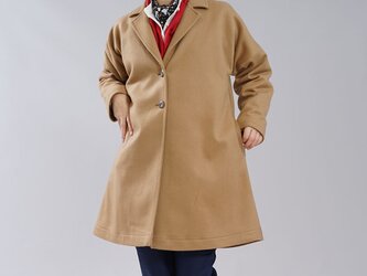 【2着限定 wafu】リネン×ウール 厚地 暖かい 柔らかい チェスターコート ロング丈 / ベージュ h023f-bej3の画像