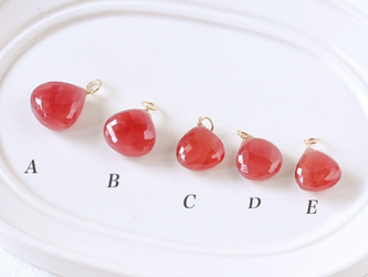 [C]極上大粒K10インカローズネックレスペンダントトップ(14kg60cmチェーン付属）