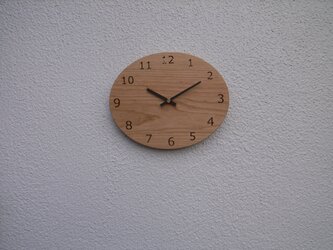 受注生産　桜材の壁掛け時計　オーバルの画像
