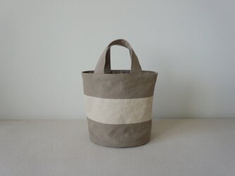 OVALTOTE - stripe -Ⅱ(M) / mushroom & ecruの画像