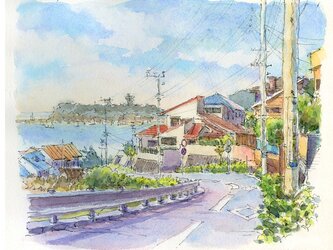 注文制作します　水彩画原画　湘南風景16（＃395）の画像