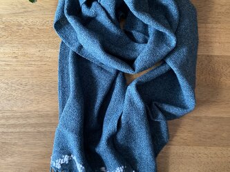handwoven scarf (heathered green) 杢グリーンの手織りマフラーの画像