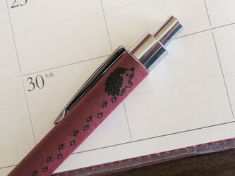 ハリネズミ　革ボールペン　ローズ　名入れ&送料無料♪　の画像