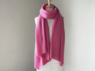 温度を纏う 純カシミヤのふわふわショールストール　Pinkの画像