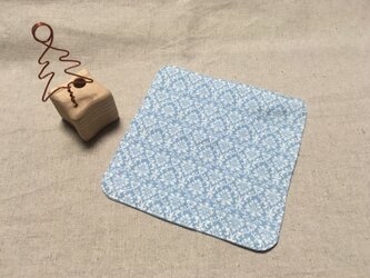 ミニガーゼハンカチ ダマスク 水色の画像