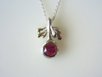 ピンクトルマリンとヒイラギのペンダントの画像
