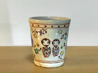ざおうの森シリーズ フリーカップ  《リス・こけし・小鳥・青い花》の画像